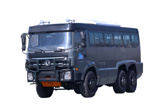 Veículo de transporte turístico no deserto de 25 + 2 lugares Weichai 340 cavalos de potência_DF Chassis especial off-road modificado acesso à vila de mineração_6 * 6 clássico 25Y personalizado 18/20/23/25/27/28/30/35 ônibus rural China-Brasil ônibus de transporte de incêndio florestal