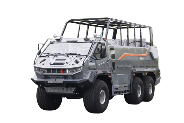 375 cavalos de potência, tração nas seis rodas, 18 + 2 lugares, fabricante de veículos turísticos no deserto_6 × 6 chassi especial off-road, configuração do veículo de transporte turístico modificado_Mining commuter 6 * 6 personalização clássica 18/20/23/25/27/28/30/35 Telefone Bigfoot