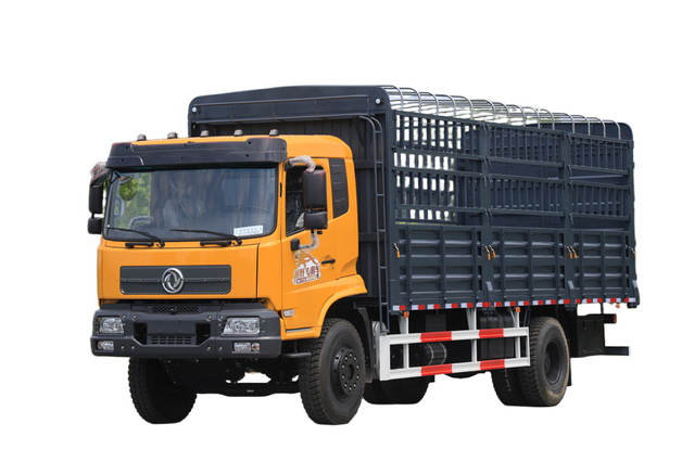 DF Fabricante de caminhão de transporte de porta traseira hidráulica 4 × 2 Yuchai 260 HP_Cummins / Weichai / Sinotruk Modificação de chassi de veículo especial off-road 4 × 4 15/10/20 toneladas cotação de exportação_Dois eixos e pneus duplos traseiros para puxar gado e ovelhas, configuração de carregamento de carga de vegetais e grãos