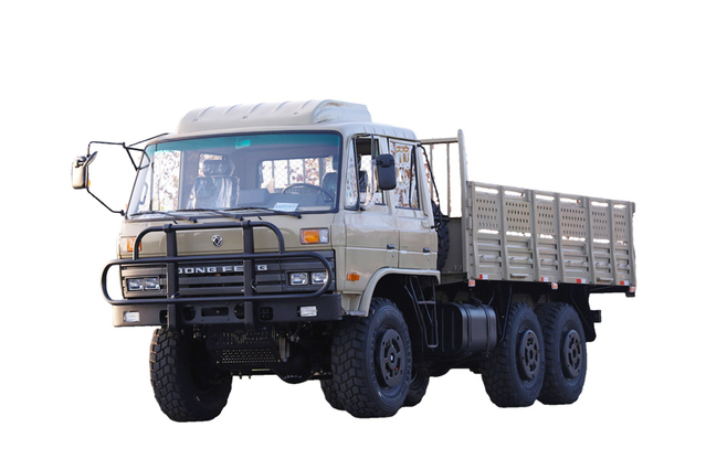 Preço de venda 190/210 cavalos de potência EQ2102N caminhão especial off-road de duas fileiras com ar condicionado suspenso_Tração nas seis rodas 246 cabeça chata 153 Lasha fabricante de caminhão de transporte de terra e pedra_6 × 6 DF configuração de veículo militar clássico de veículo de carga