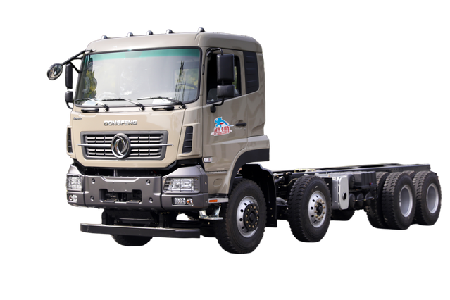 Weichai 375/Yuchai 420/Cummins 500 HP 8×4 fabricante de chassi de caminhão de transporte de mesa_15/20/25/30/35/40/50/60 toneladas de vegetais de quatro eixos, frutas, gado, ovelhas e suínos personalização de caminhões_Quatro dianteiros e oito traseiros DF cotação de plataforma de escavadeira