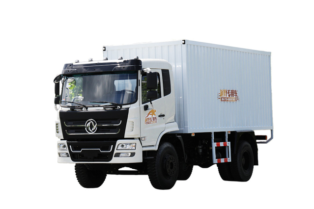 DF Fabricante de caminhão de transporte de van 4 × 2 210 HP_Caminhão plano de carga fechado especial off-road personalizado 4 × 4 cotação_170190/260 Equipamento de contêiner HP para transferência de dois eixos traseiros com pneus duplos para gado e ovelhas caminhão de distribuição de grãos vegetais